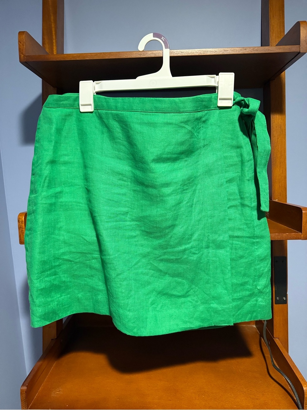 J. Crew Bright Green Wrap-Style Mini Skirt, Size 10 Tall